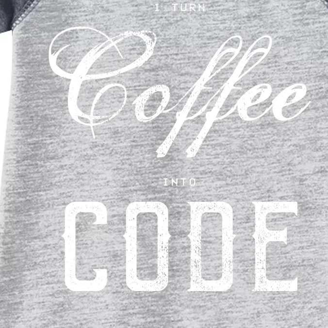 I Turn Coffee Into Code Infant Baby Jersey Bodysuit