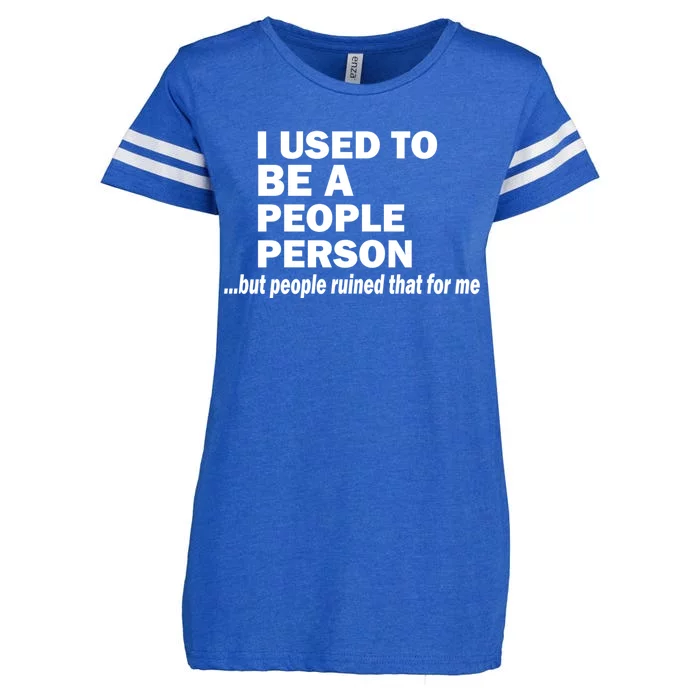 I Used To Be A People Person Enza Ladies Jersey Football T-Shirt