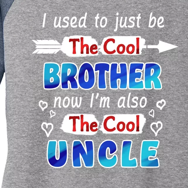 I Used To Be The Cool Brother Now I'm Also The Cool Uncle Women's Tri-Blend 3/4-Sleeve Raglan Shirt