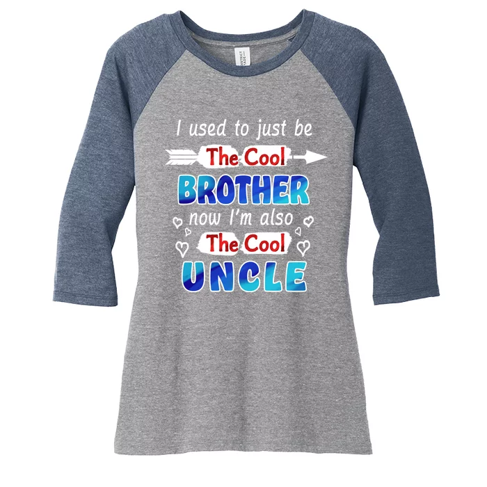 I Used To Be The Cool Brother Now I'm Also The Cool Uncle Women's Tri-Blend 3/4-Sleeve Raglan Shirt