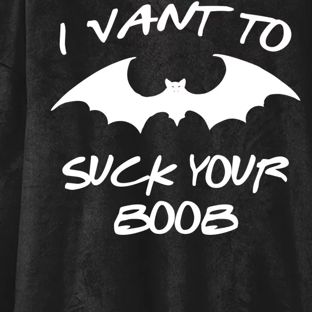 I Vant To Suck Your Boobs Vampire Bat Halloween Hooded Wearable Blanket