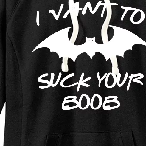 I Vant To Suck Your Boobs Vampire Bat Halloween Women's Fleece Hoodie