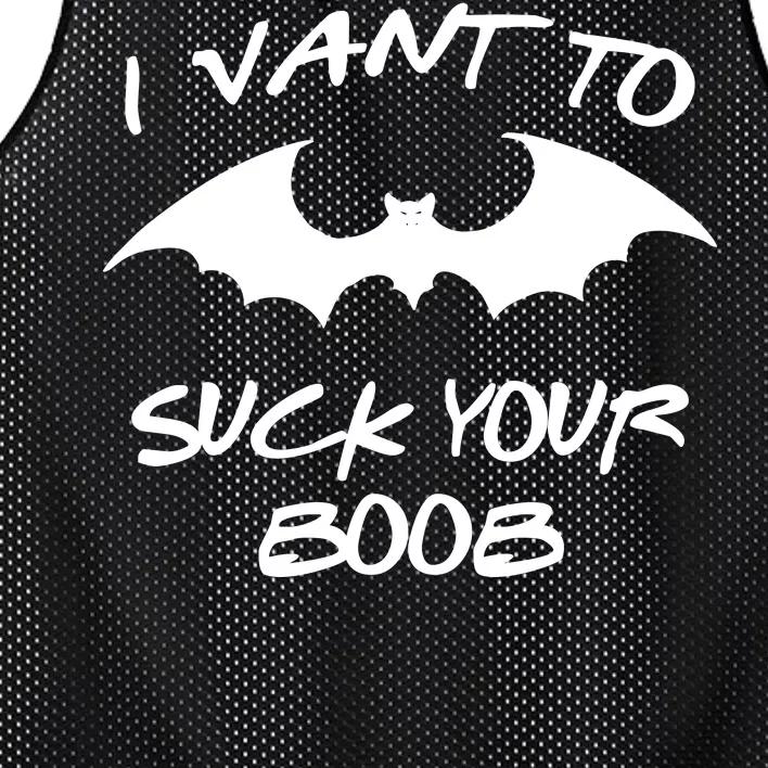 I Vant To Suck Your Boobs Vampire Bat Halloween Mesh Reversible Basketball Jersey Tank