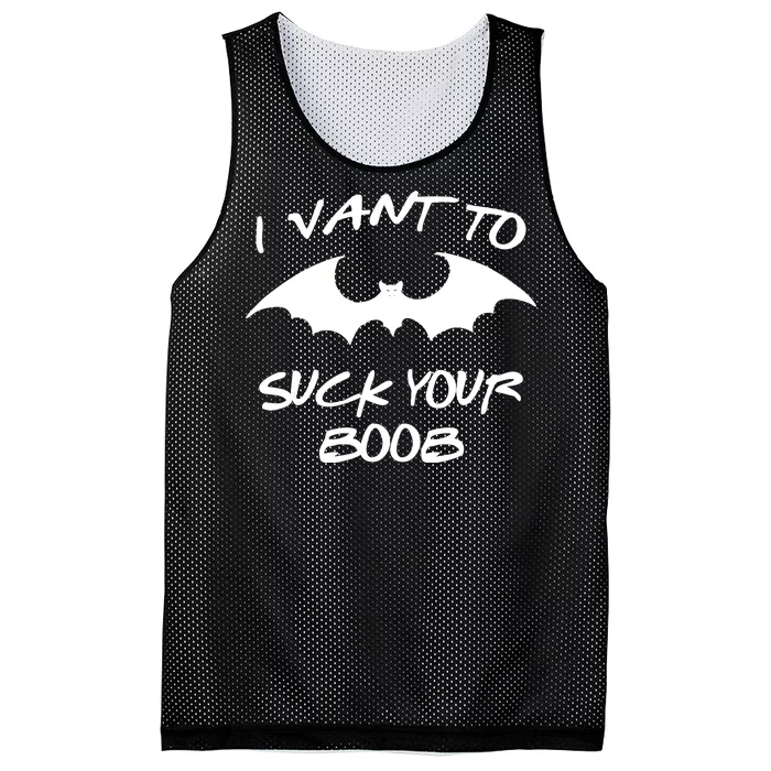 I Vant To Suck Your Boobs Vampire Bat Halloween Mesh Reversible Basketball Jersey Tank