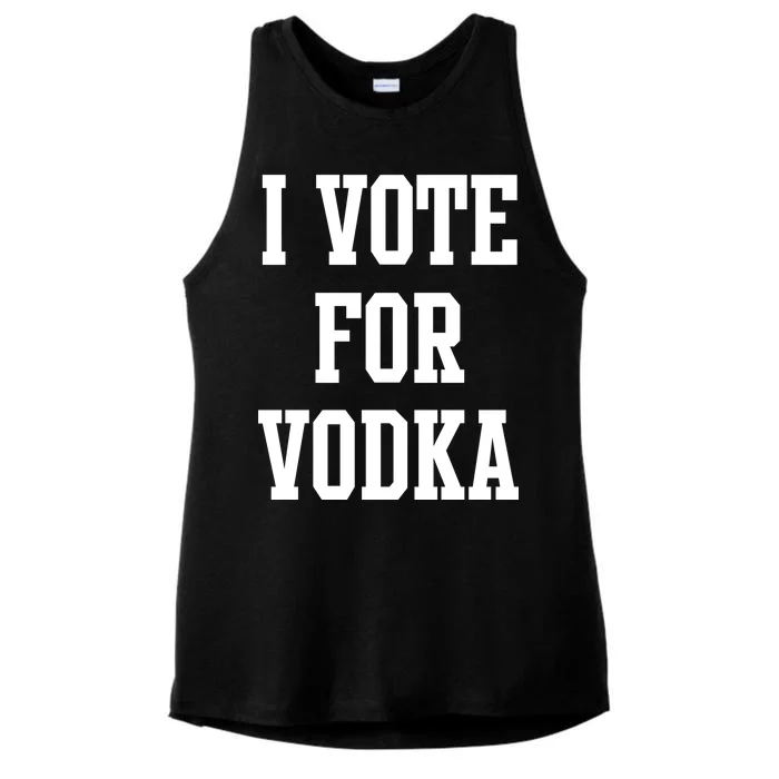 I Vote For Vodka Ladies Tri-Blend Wicking Tank