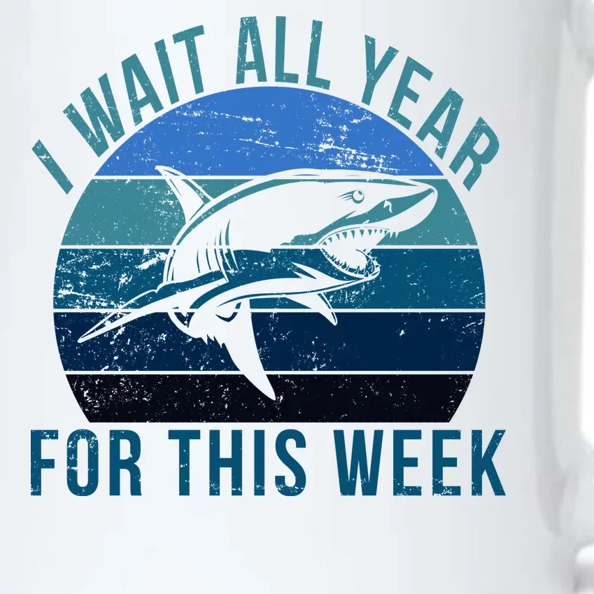 I Wait All Year For This Week Shark Black Color Changing Mug