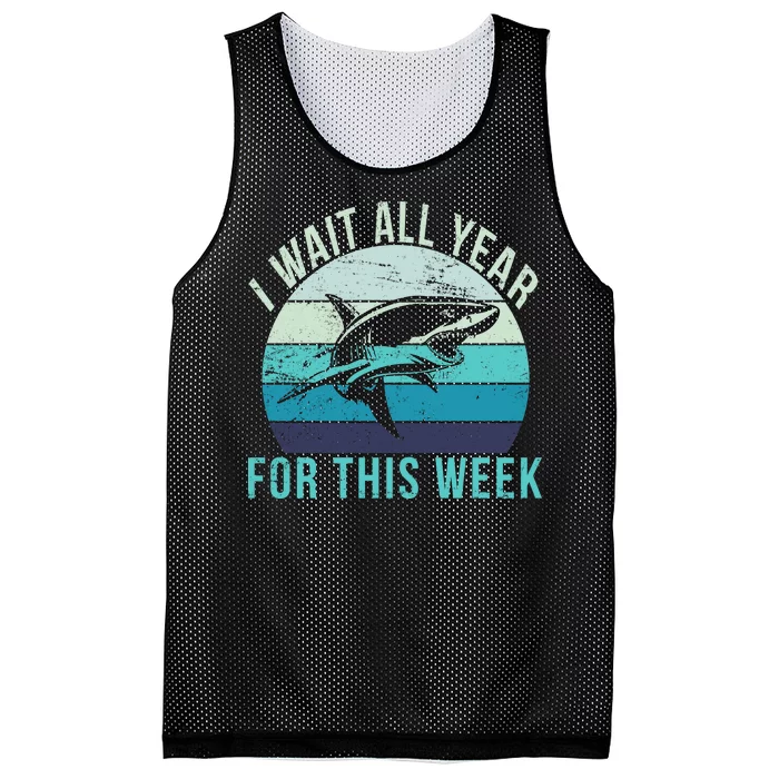 I Wait All Year For This Week Shark Mesh Reversible Basketball Jersey Tank