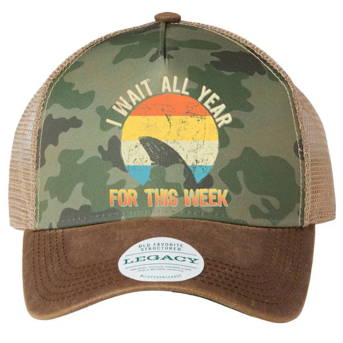 I Wait All Year For This Week Vintage Shark Legacy Tie Dye Trucker Hat