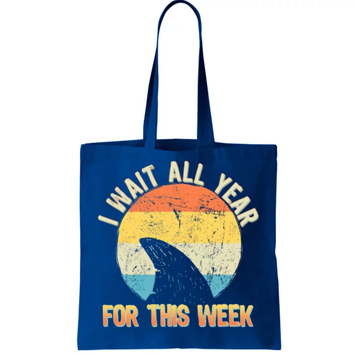 I Wait All Year For This Week Vintage Shark Tote Bag