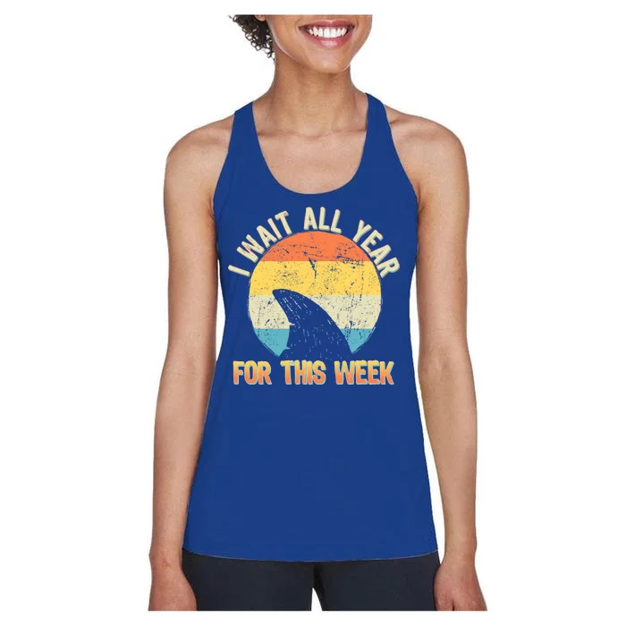 I Wait All Year For This Week Vintage Shark Women's Racerback Tank