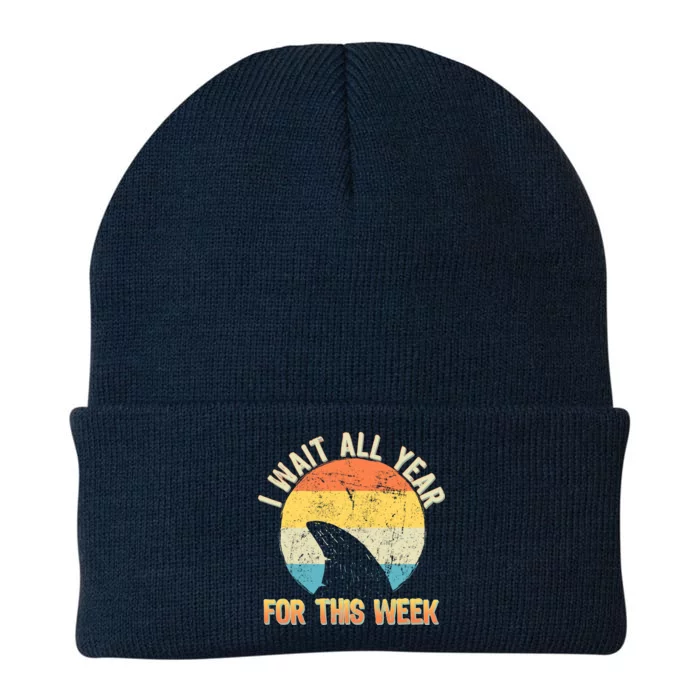 I Wait All Year For This Week Vintage Shark Knit Cap Winter Beanie