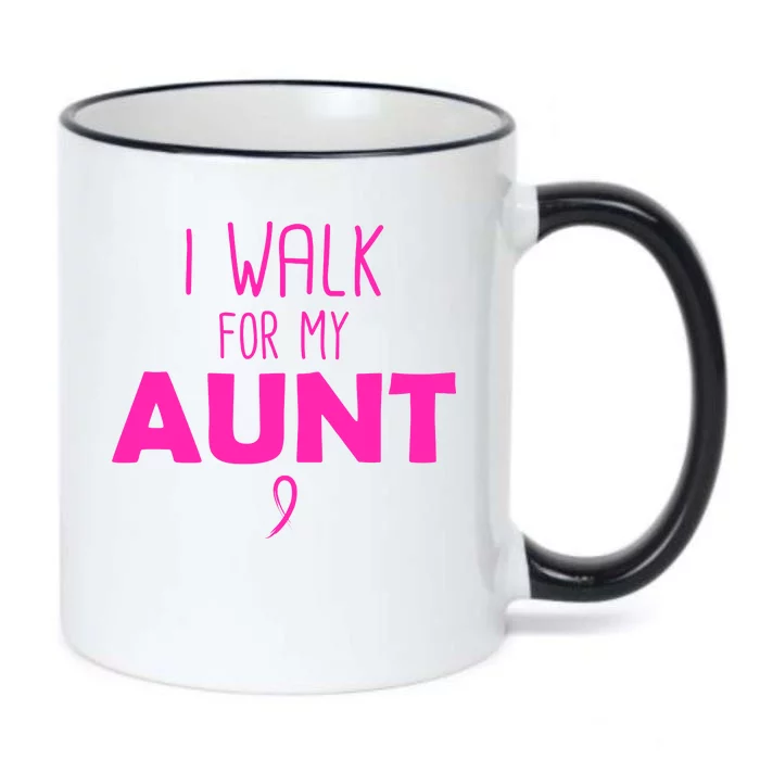 I Walk For My Aunt Breast Cancer Black Color Changing Mug