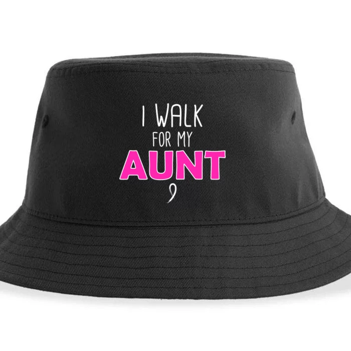 I Walk For My Aunt Breast Cancer Sustainable Bucket Hat