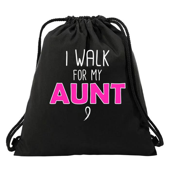 I Walk For My Aunt Breast Cancer Drawstring Bag