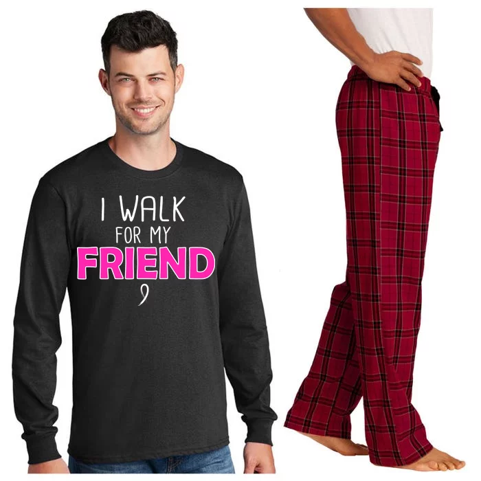 I Walk For My Friend Breast Cancer Long Sleeve Pajama Set