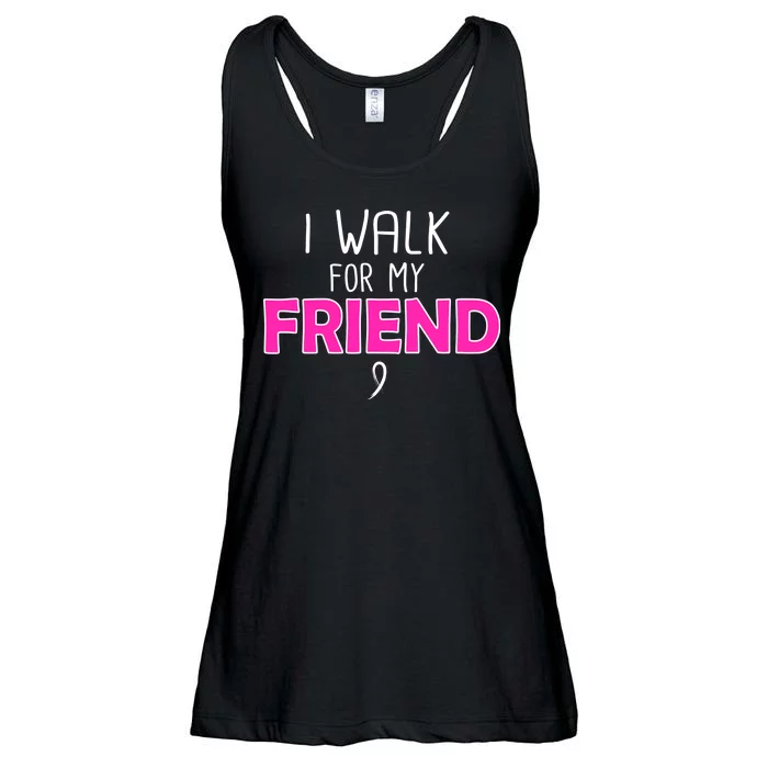 I Walk For My Friend Breast Cancer Ladies Essential Flowy Tank