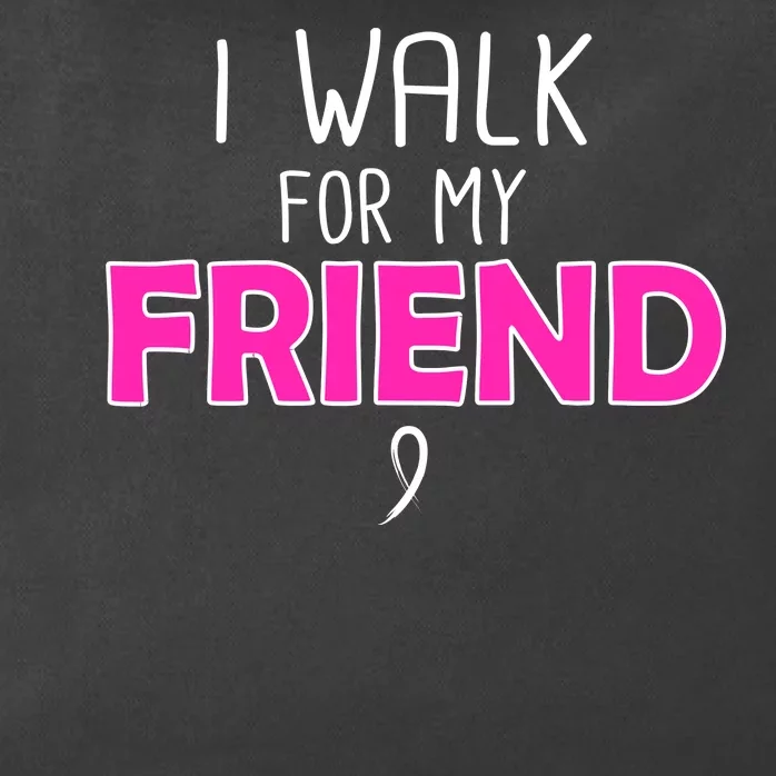 I Walk For My Friend Breast Cancer Zip Tote Bag