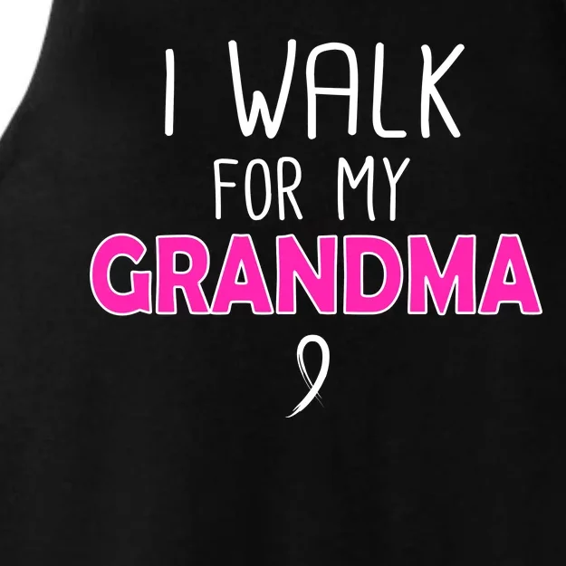 I Walk For My Grandma Breast Cancer Ladies Tri-Blend Wicking Tank