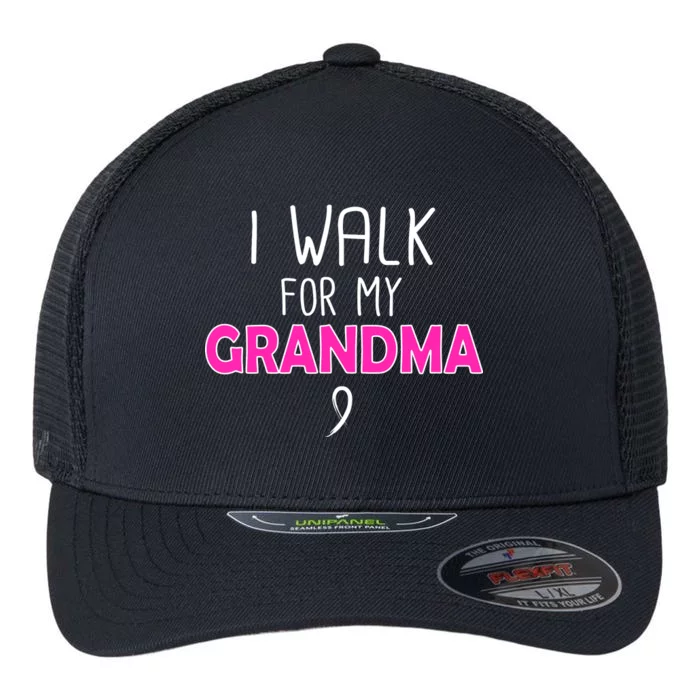 I Walk For My Grandma Breast Cancer Flexfit Unipanel Trucker Cap