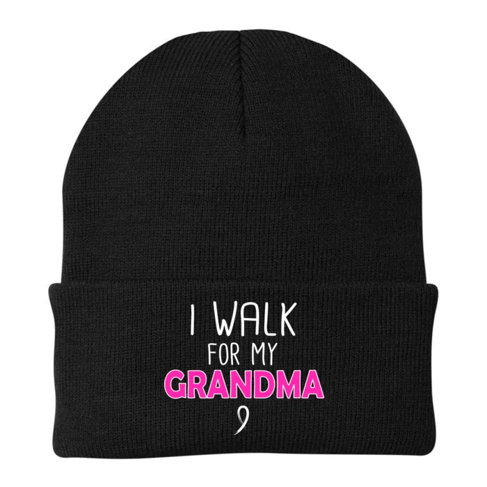 I Walk For My Grandma Breast Cancer Knit Cap Winter Beanie