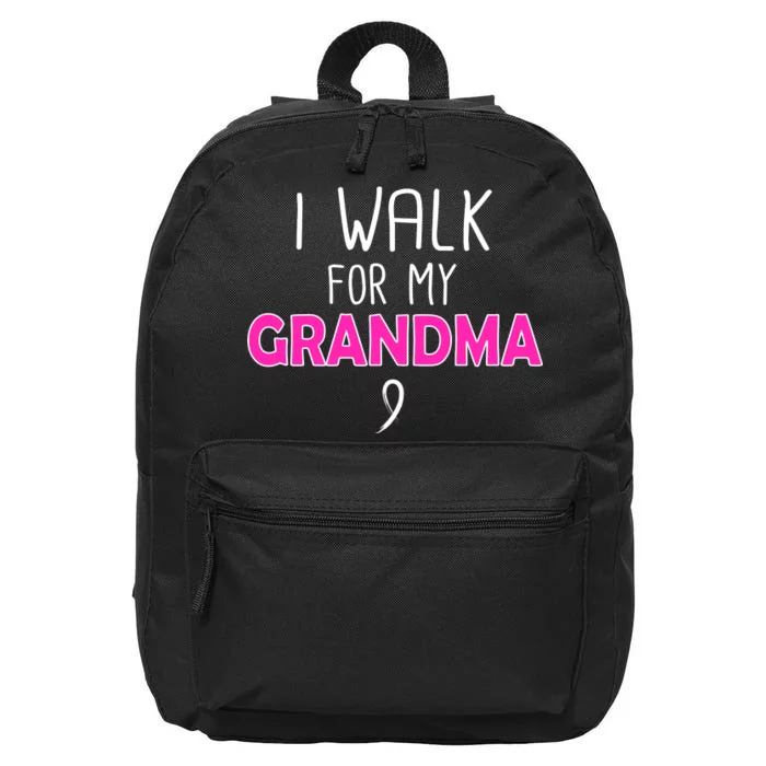 I Walk For My Grandma Breast Cancer 16 in Basic Backpack