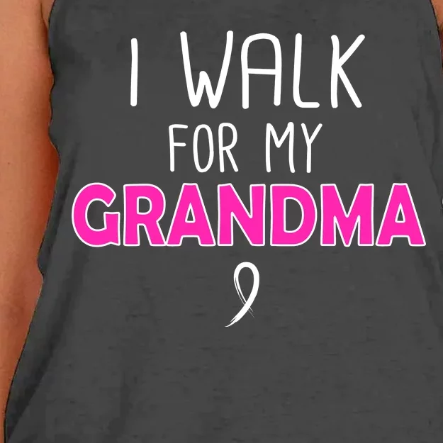 I Walk For My Grandma Breast Cancer Women's Knotted Racerback Tank