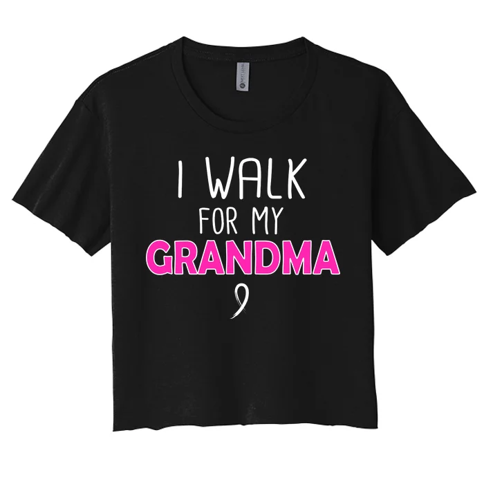 I Walk For My Grandma Breast Cancer Women's Crop Top Tee