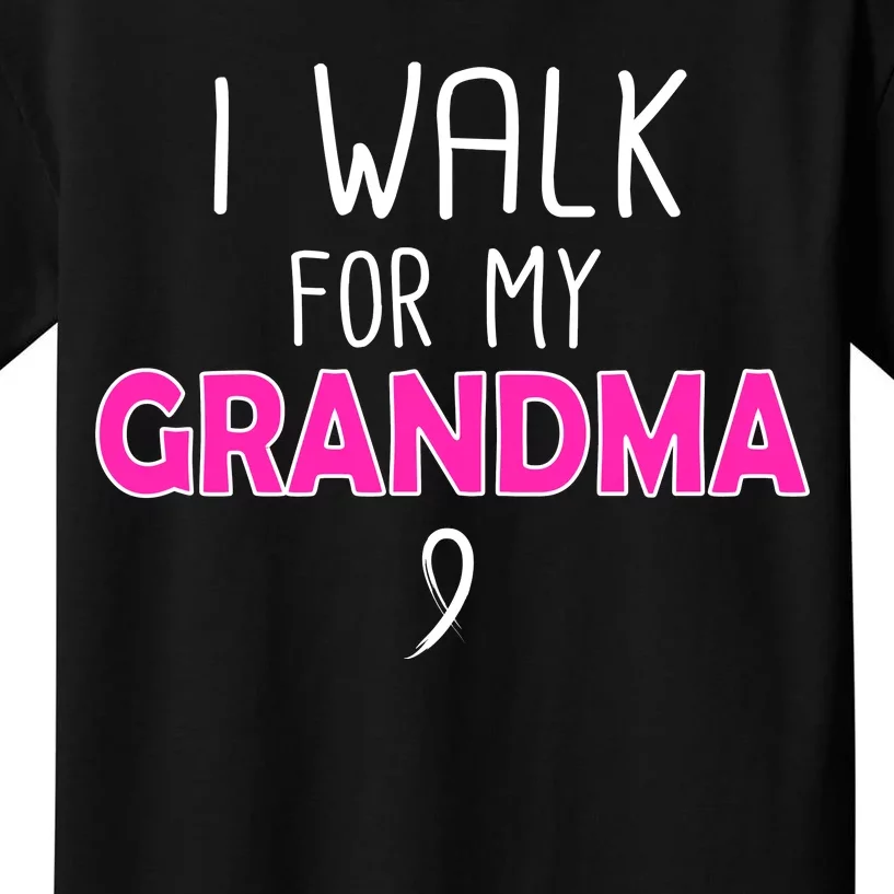 I Walk For My Grandma Breast Cancer Kids T-Shirt