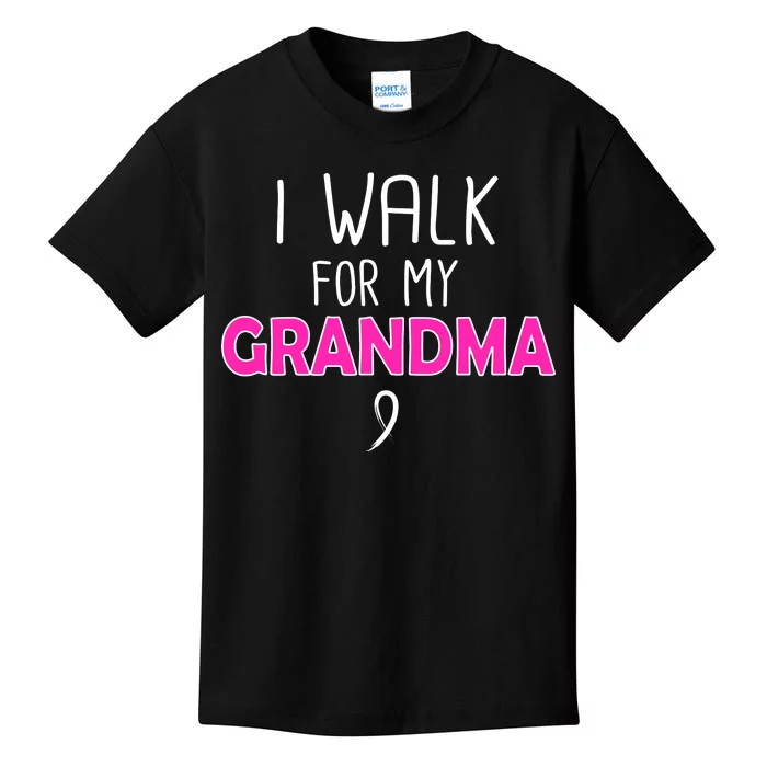 I Walk For My Grandma Breast Cancer Kids T-Shirt