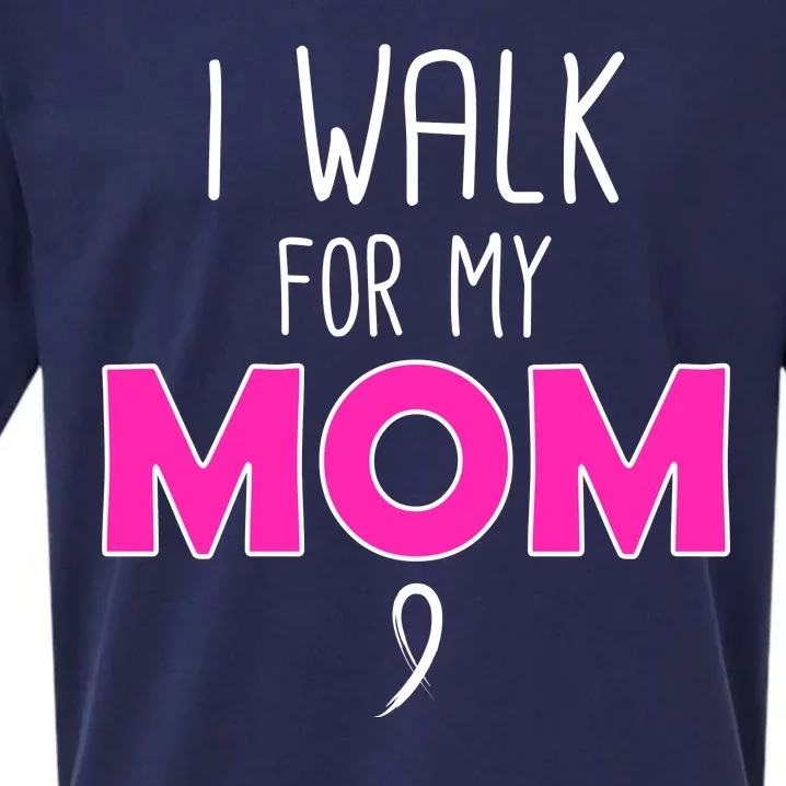 I Walk For My Mom Breast Cancer Sueded Cloud Jersey T-Shirt