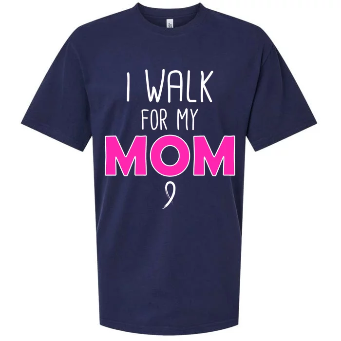 I Walk For My Mom Breast Cancer Sueded Cloud Jersey T-Shirt