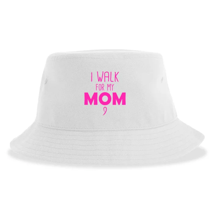 I Walk For My Mom Breast Cancer Sustainable Bucket Hat