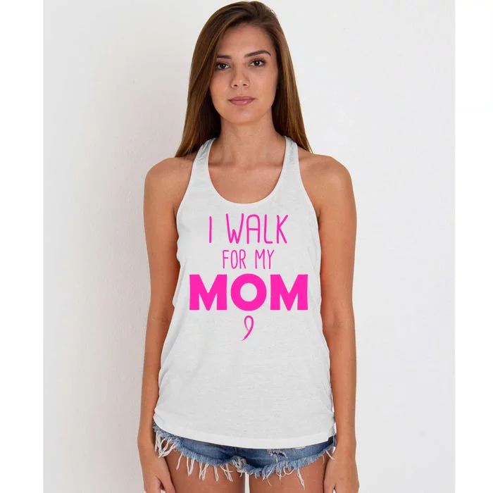 I Walk For My Mom Breast Cancer Women's Knotted Racerback Tank