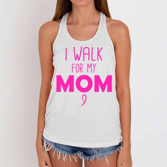 I Walk For My Mom Breast Cancer Women's Knotted Racerback Tank