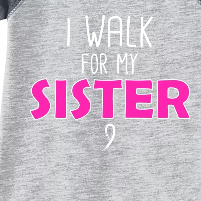 I Walk For My Sister Breast Cancer Infant Baby Jersey Bodysuit