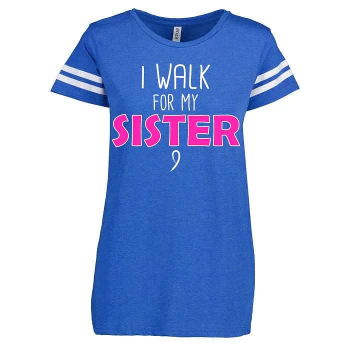 I Walk For My Sister Breast Cancer Enza Ladies Jersey Football T-Shirt