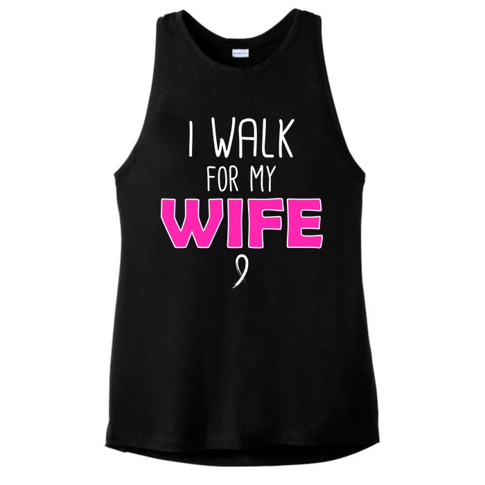 I Walk For My Wife Breast Cancer Ladies Tri-Blend Wicking Tank