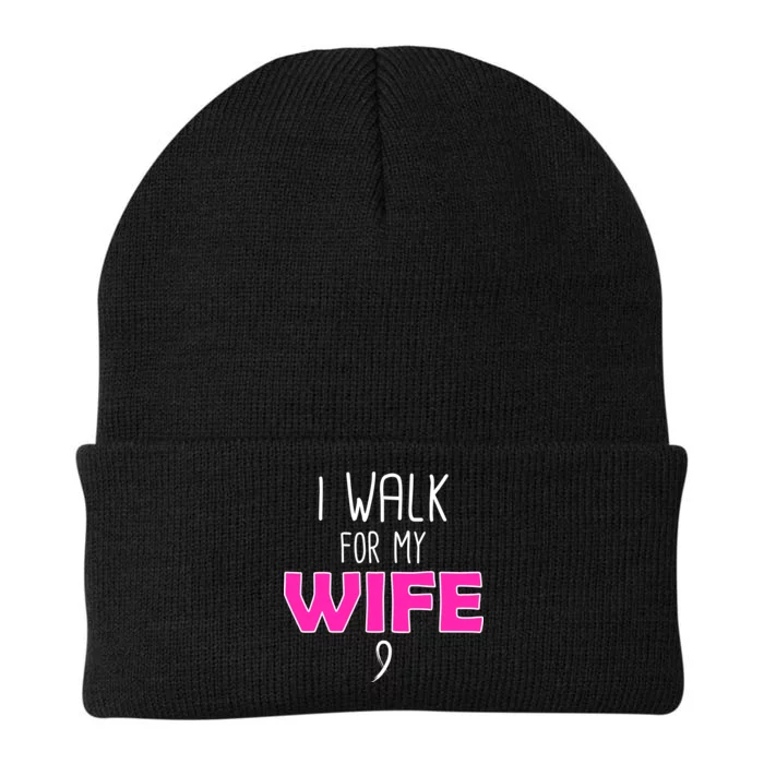 I Walk For My Wife Breast Cancer Knit Cap Winter Beanie