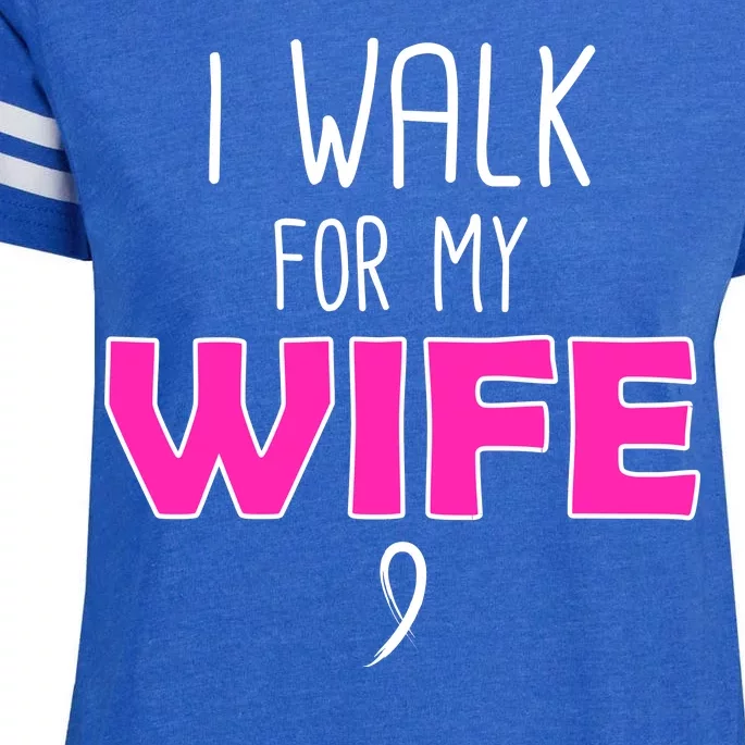 I Walk For My Wife Breast Cancer Enza Ladies Jersey Football T-Shirt