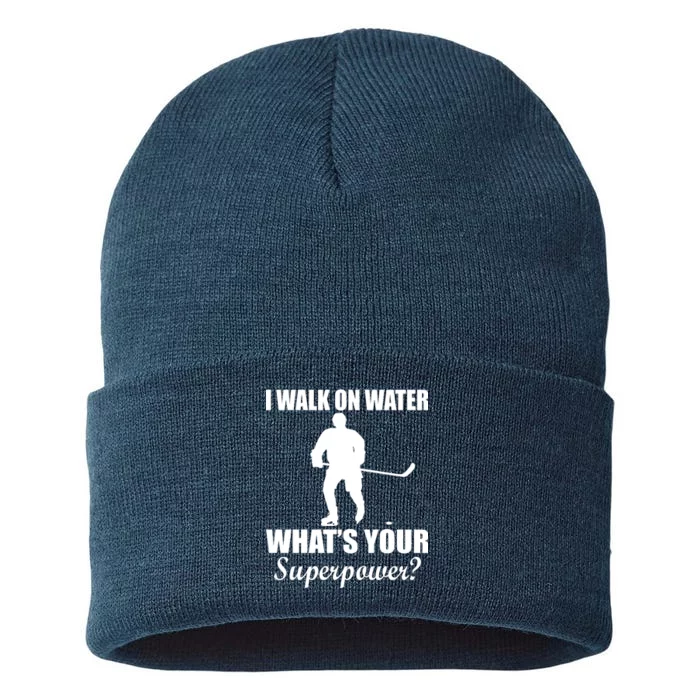 I Walk On Ice What's Your Superpower Sustainable Knit Beanie