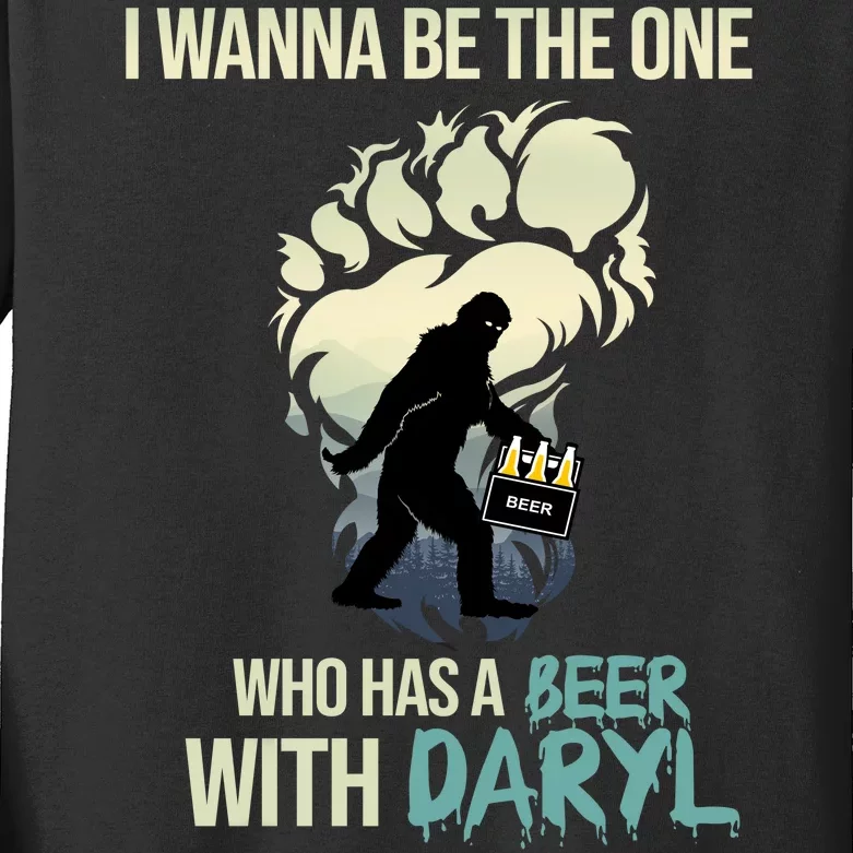 I Wanna Be The One Who Has A Beer With Daryl Kids Long Sleeve Shirt