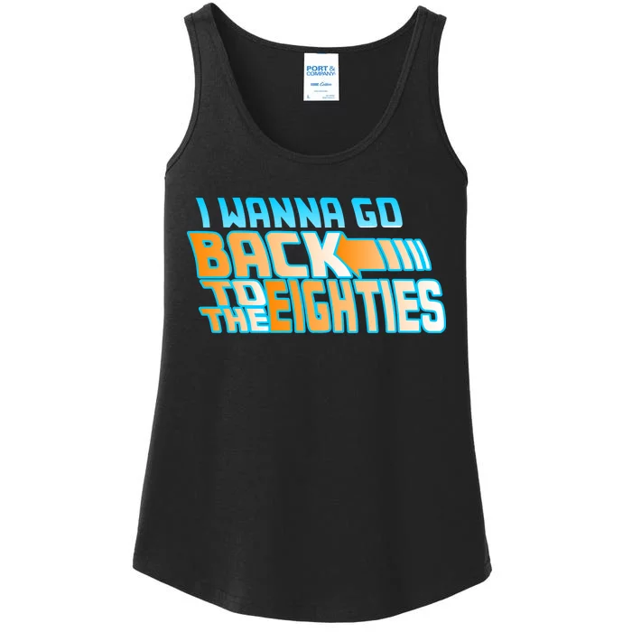 I Wanna Go Back To The 80s Ladies Essential Tank