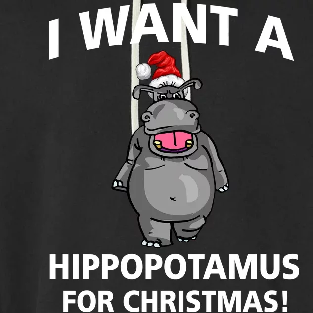 I Want A Hippopotamus For Christmas Garment-Dyed Fleece Hoodie