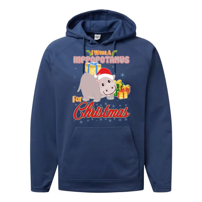 I Want A Hippopotamus for Christmas Classic Song Performance Fleece Hoodie