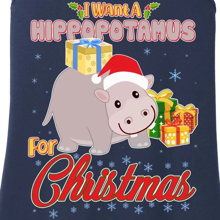 I Want A Hippopotamus for Christmas Classic Song Ladies Essential Tank