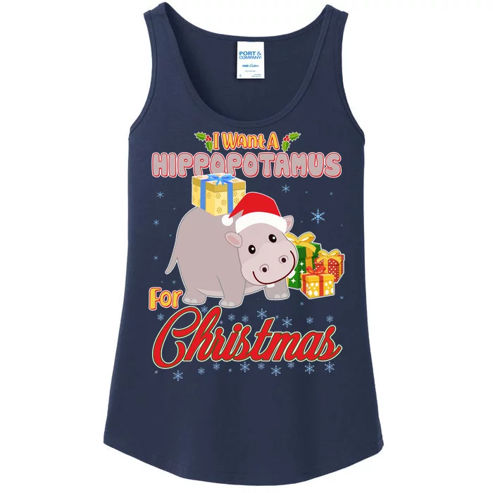 I Want A Hippopotamus for Christmas Classic Song Ladies Essential Tank