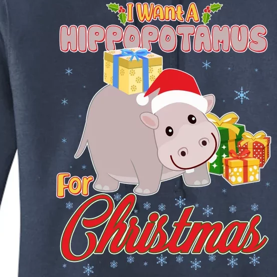 I Want A Hippopotamus for Christmas Classic Song Women's Pullover Hoodie