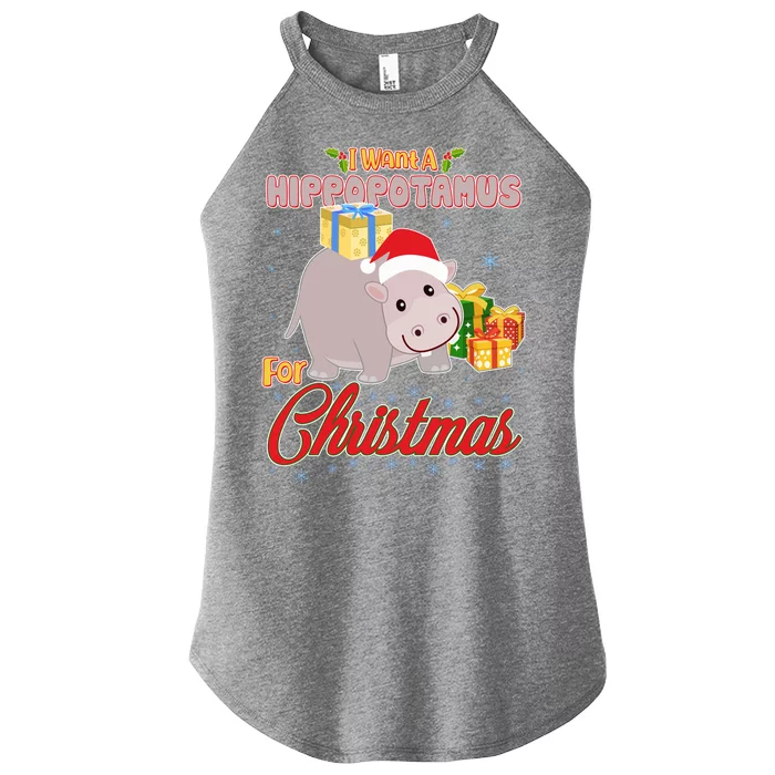 I Want A Hippopotamus for Christmas Classic Song Women’s Perfect Tri Rocker Tank