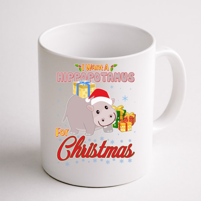 I Want A Hippopotamus for Christmas Classic Song Front & Back Coffee Mug