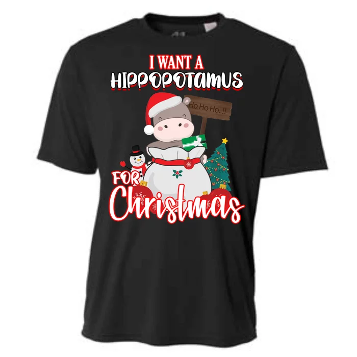 I Want A Hippopotamus For Christmas Ho Ho Ho Cooling Performance Crew T-Shirt